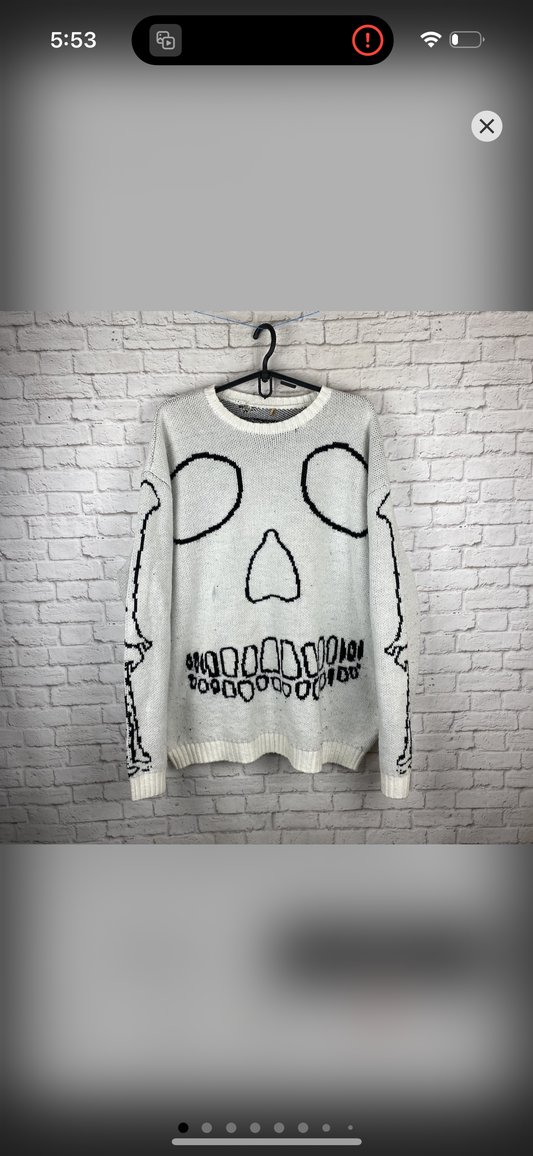 Japanese designer knit skull sweater XL