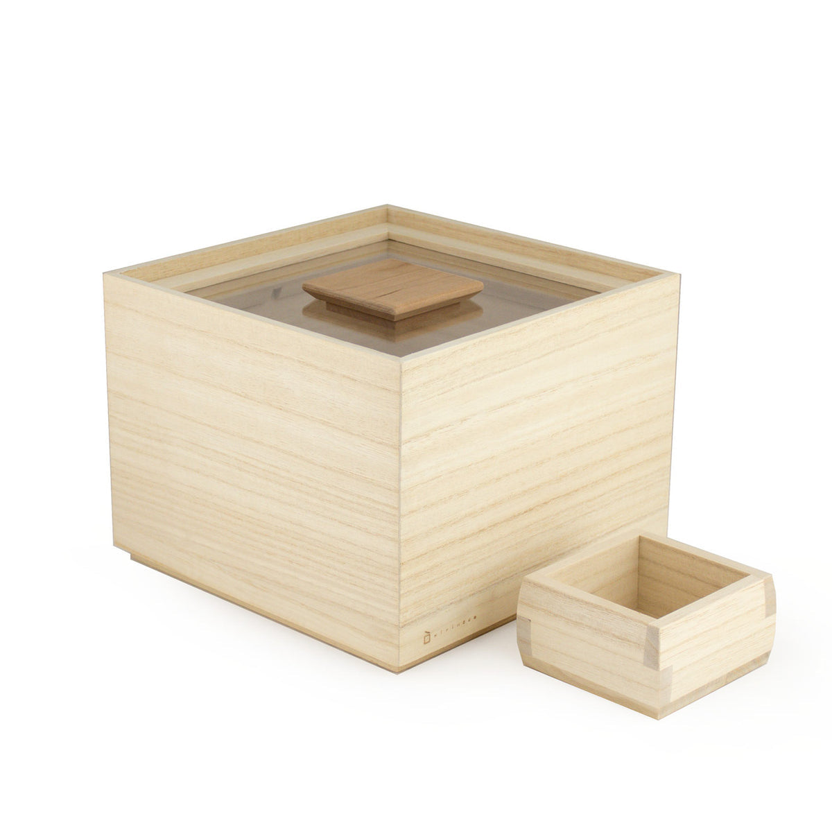 Exuding warmth, this simple, stackable rice bin is made by Masuda Kiribako, a specialist shop founded in 1929, and features an ingenious lid